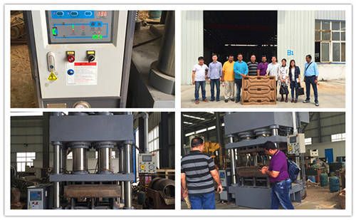 India customer visit wood pallet making machine