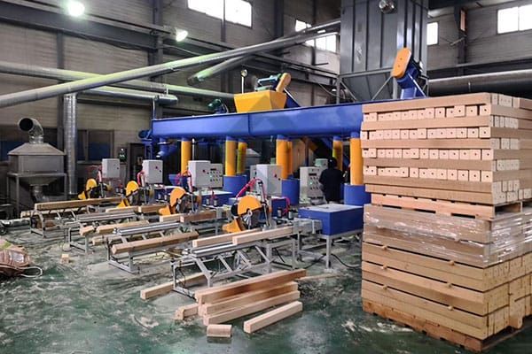 Automatic wood sawdust block production line installation in Korea