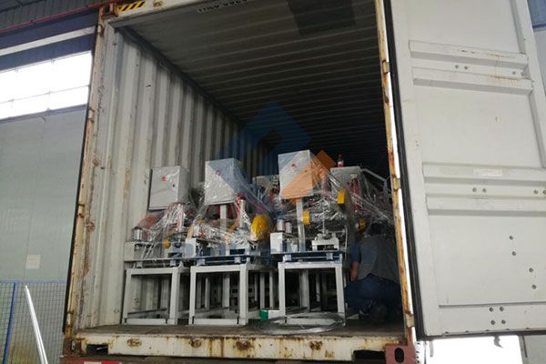 Automatic pallet blocks production line shipment to Romania